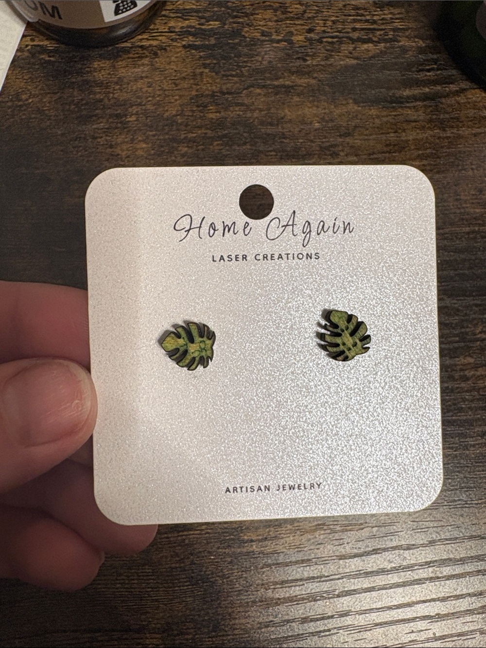 Monstera Leaf Stud Earrings - Laser cut wood!